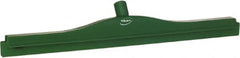 Vikan - 24" Rubber Blade Floor Squeegee - Double Edge, Green, Plastic Holder - Exact Tooling