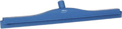 Vikan - 24" Rubber Blade Floor Squeegee - Double Edge, Blue, Plastic Holder - Exact Tooling