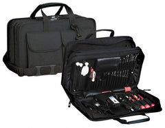 Platt - 17" Wide x 6" High, Tool & Laptop/Tablet Attache - Black, Nylon - Exact Tooling
