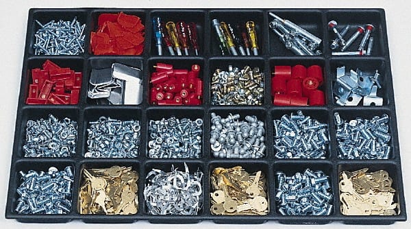 Kennedy - Tool Box Durable ABS Plastic Organizer - 18-1/2" Deep x 4" High, Black, For 34" Cabinets - Exact Tooling