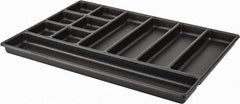 Kennedy - Tool Box Durable ABS Plastic Organizer - 23" Wide x 16-1/2" Deep x 2" High, Black, For 27" Wide Roller Cabinets - Exact Tooling