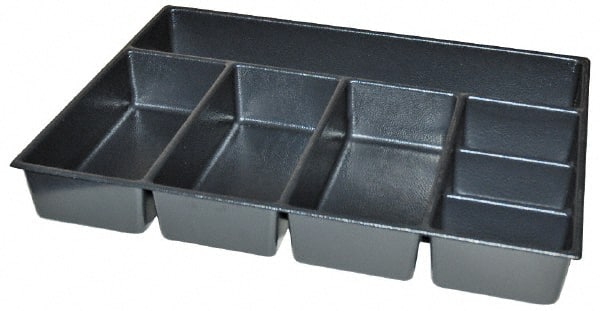 Kennedy - Tool Box Durable ABS Plastic Organizer - 23" Wide x 16-1/2" Deep x 4" High, Black, For 27" Wide Roller Cabinets - Exact Tooling