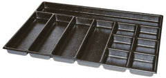 Kennedy - Tool Box Durable ABS Plastic Organizer - 25" Wide x 18-1/2" Deep x 2" High, Black, For 29" Wide Roller Cabinets - Exact Tooling