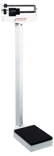 Detecto - Mechanical Beam Display, 350 Lb. Capacity, Eye-Level Mechanical Beam Scale with Height Rod - 4 Ounce/100g Graduation, 59" High, 14-1/2" Platform Length x 10-1/2" Width - Exact Tooling