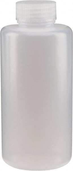 Dynalon Labware - 1,000 mL Wide-Mouth Bottle - Polyethylene, Translucent, 8.23" High x 3.54" Diam, 3/4" Cap - Exact Tooling