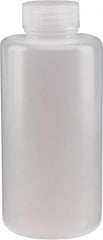 Dynalon Labware - 1,000 mL Wide-Mouth Bottle - Polyethylene, Translucent, 8.23" High x 3.54" Diam, 3/4" Cap - Exact Tooling