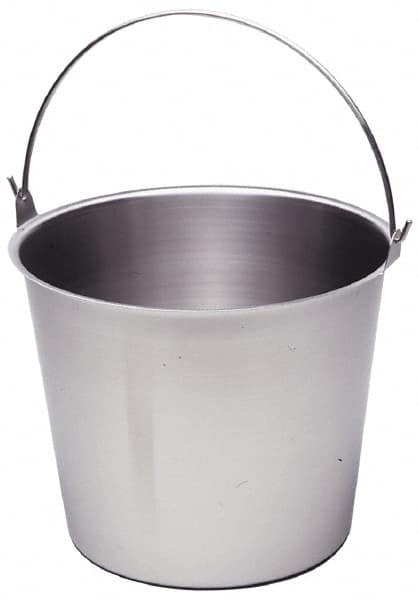 VOLLRATH - 4 Gal Tapered Cylinder Stainless Steel Pail - 10-1/8" High x 12" Diam - Exact Tooling