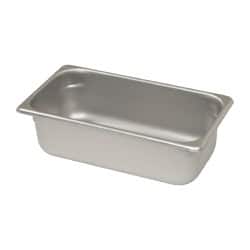 VOLLRATH - Rectangular, Chrome Stainless Steel Food Pan - 4" High x 6.9" Wide x 12.8" Long - Exact Tooling