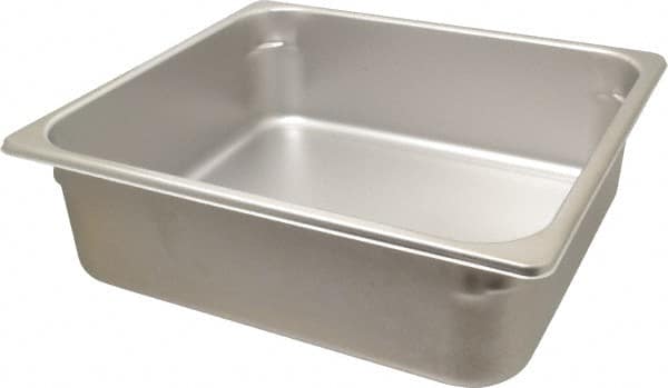 VOLLRATH - Rectangular, Chrome Stainless Steel Food Pan - 4" High x 12.8" Wide x 13.9" Long - Exact Tooling