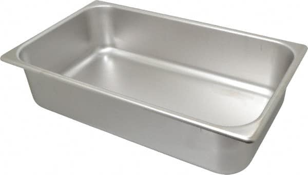VOLLRATH - Rectangular, Chrome Stainless Steel Food Pan - 4" High x 9.8" Wide x 16.4" Long - Exact Tooling