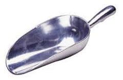 VOLLRATH - 24 oz Silver Cast Aluminum Round Bottom Scoop - 4" Wide Bowl, 3.4" Handle Length, 10.8" OAL - Exact Tooling