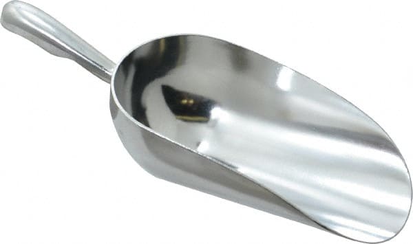 VOLLRATH - 12 oz Silver Cast Aluminum Round Bottom Scoop - 3.3" Wide Bowl, 3" Handle Length, 8.8" OAL - Exact Tooling