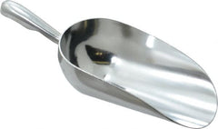 VOLLRATH - 12 oz Silver Cast Aluminum Round Bottom Scoop - 3.3" Wide Bowl, 3" Handle Length, 8.8" OAL - Exact Tooling