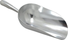 VOLLRATH - 55 oz Silver Cast Aluminum Round Bottom Scoop - 5-1/2" Wide Bowl, 4" Handle Length, 14.4" OAL - Exact Tooling