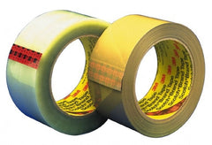 3M - 2" x 55 Yd Clear Hot Melt Adhesive Sealing Tape - Polypropylene Film Backing, 3.1 mil Thick - Exact Tooling