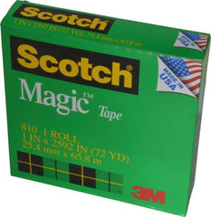 3M - 1" x 72 Yd Clear Acrylic Adhesive Packaging Tape - Acetate Backing, 2.5 mil Thick, 15 Lb Tensile Strength, Series 810 - Exact Tooling