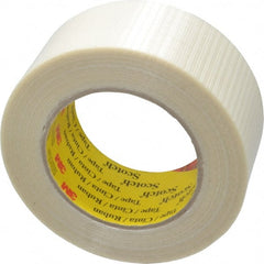 3M - 2" x 55 Yd Clear Rubber Adhesive Packaging Tape - Polypropylene Film Backing, 5.7 mil Thick, 150 Lb Tensile Strength, Series 8959 - Exact Tooling