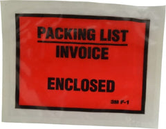 3M - 1,000 Piece, 5-1/2" Long x 4-1/2" Wide, Envelope - Packing List/Invoice Enclosed, Orange Full Faced - Exact Tooling