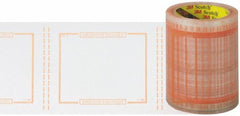 3M - 400 Piece, 10" Long x 6" Wide, Tape Roll - Document Enclosed, Clear with Orange Border - Exact Tooling