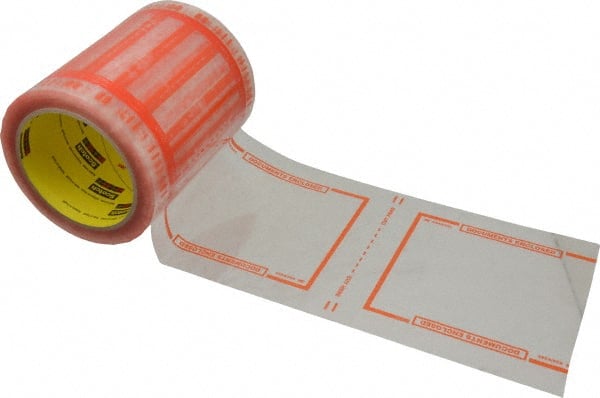 3M - 333 Piece, 6" Long x 5" Wide, Tape Roll - Document Enclosed, Clear with Orange Border - Exact Tooling