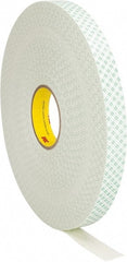 3M - 1" x 72 Yd Acrylic Adhesive Double Sided Tape - 1/32" Thick, Off-White, Urethane Foam Liner, Continuous Roll, Series 4032 - Exact Tooling