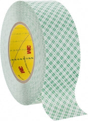 3M - 2" x 36 Yd Rubber Adhesive Double Sided Tape - 9 mil Thick, White, Polyethylene Film Liner, Continuous Roll, Series 9589 - Exact Tooling
