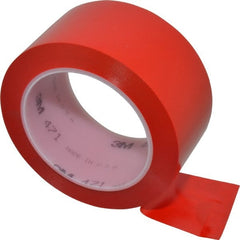 3M - Red Solid Color Vinyl Tape - 2" Wide x 108' Long x 5.2 mil Thick, General Traffic - Exact Tooling