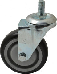 Fairbanks - 4" Diam x 1-1/4" Wide x 5-13/32" OAH Stem Mount Swivel Caster - Polyurethane over Polyethylene, 250 Lb Capacity, Ball Bearing, 1/2-13 x 1" Threaded Stem - Exact Tooling