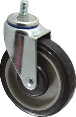 Fairbanks - 5" Diam x 1-1/4" Wide x 6-15/32" OAH Stem Mount Swivel Caster - Polyurethane over Polyethylene, 275 Lb Capacity, Ball Bearing, 1/2-13 x 1" Threaded Stem - Exact Tooling