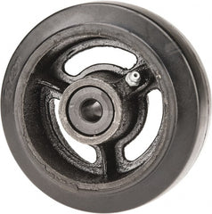 Fairbanks - 5 Inch Diameter x 2 Inch Wide, Rubber Caster Wheel - 350 Lb. Capacity, 2-3/16 Inch Hub Length, 1/2 Inch Axle Diameter, Delrin Bearing - Exact Tooling