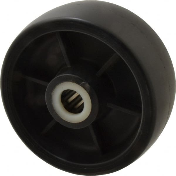 Fairbanks - 5 Inch Diameter x 2 Inch Wide, Polyolefin Caster Wheel - 650 Lb. Capacity, 2-3/16 Inch Hub Length, 3/4 Inch Axle Diameter, Roller Bearing - Exact Tooling