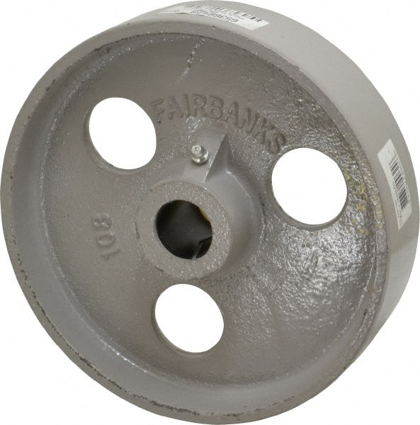 Fairbanks - 8 Inch Diameter x 2 Inch Wide, Cast Iron Caster Wheel - 1,400 Lb. Capacity, 2-3/16 Inch Hub Length, 3/4 Inch Axle Diameter, Roller Bearing - Exact Tooling
