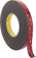 3M - 3/4" x 15 Yd Acrylic Adhesive Double Sided Tape - 45 mil Thick, Black, Acrylic Foam Liner, Continuous Roll, Series 5952 - Exact Tooling
