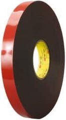 3M - 1/2" x 36 Yd Acrylic Adhesive Double Sided Tape - 45 mil Thick, Black, Acrylic Foam Liner, Continuous Roll, Series 5952 - Exact Tooling