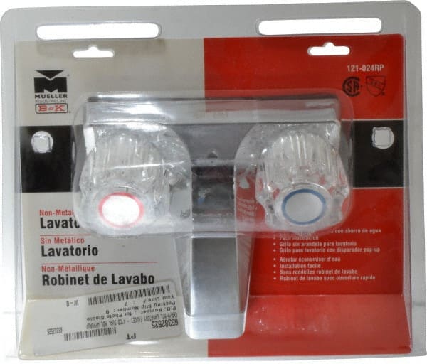 B&K Mueller - Knob Handle, Deck Plate Bathroom Faucet - Two Handle, Pop Up Drain, Standard Spout - Exact Tooling