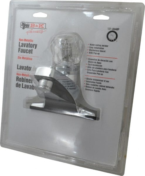 B&K Mueller - Knob Handle, Deck Plate Bathroom Faucet - One Handle, Pop Up Drain, Standard Spout - Exact Tooling