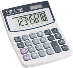 Canon - 8-Digit LCD Handheld Calculator - White, Solar & Battery Powered - Exact Tooling