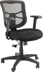 ALERA - 36-5/8 to 42-7/8" High Mid Back Chair - 25" Wide x 26" Deep, Mesh Seat, Black - Exact Tooling