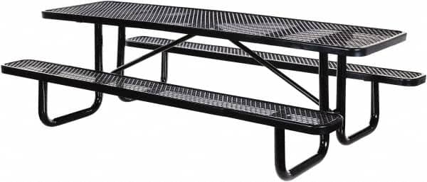 Vestil - 96" Long x 61-5/8" Wide x 30.38" High Stationary Activity/Utility Table without Back Rests - Black, Steel - Exact Tooling