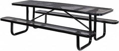 Vestil - 96" Long x 61-5/8" Wide x 30.38" High Stationary Activity/Utility Table without Back Rests - Black, Steel - Exact Tooling