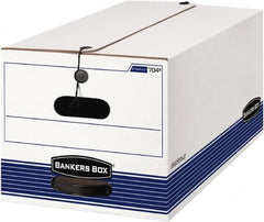 BANKERS BOX - 1 Compartment, 15 Inch Wide x 24 Inch Deep x 10 Inch High, File Storage Box - Paper, White and Blue - Exact Tooling