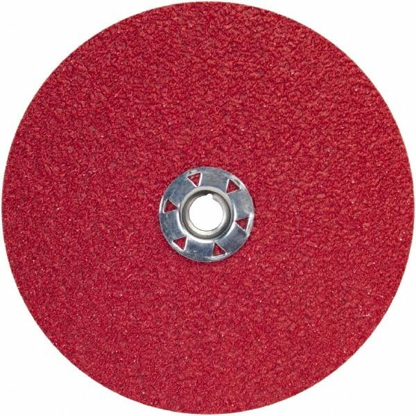 Norton - 7" Diam 5/8-11 Threaded Hole 50 Grit Fiber Disc - Coarse Grade, Ceramic Alumina, 8,600 Max RPM - Exact Tooling