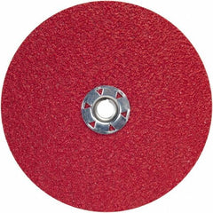 Norton - 7" Diam 5/8-11 Threaded Hole 50 Grit Fiber Disc - Coarse Grade, Ceramic Alumina, 8,600 Max RPM - Exact Tooling
