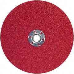Norton - 7" Diam 5/8-11 Threaded Hole 24 Grit Fiber Disc - Very Coarse Grade, Ceramic Alumina, 8,600 Max RPM - Exact Tooling