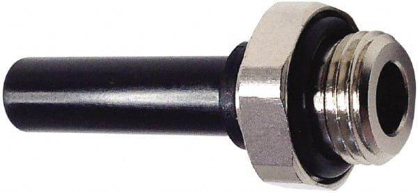 Legris - 6mm Outside Diam, 1/8 BSPP, Nickel Plated Brass Push-to-Connect Tube Male Standpipe - 290 Max psi, Tube to Male BSPP Connection, Nitrile O-Ring - Exact Tooling