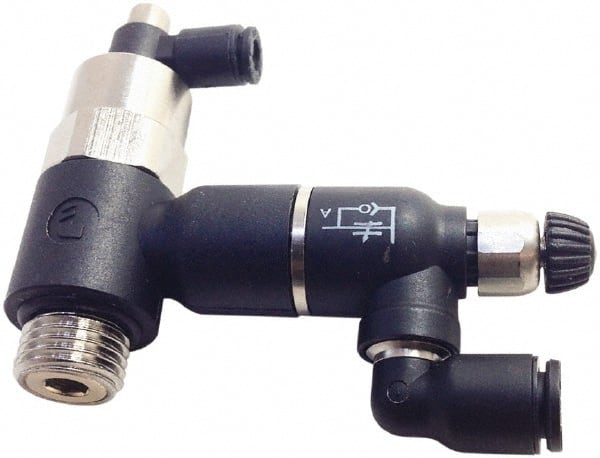 Legris - Speed & Flow Control Valves   Valve Type: Piloted Non-Return w/Flow Regulator & Exhaust    Male Thread Size: 1/8 - Exact Tooling