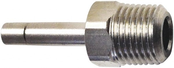 Legris - 8mm Outside Diam, 1/4 BSPT, Nickel Plated Brass Push-to-Connect Tube Male Stud Standpipe - 435 Max psi, Tube to Male BSPT Connection, FKM O-Ring - Exact Tooling