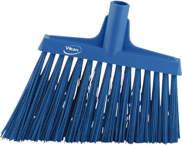 Vikan - 9-1/2" Wide, Blue Synthetic Bristles, Angled Broom - Exact Tooling