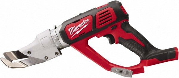 Milwaukee Tool - 3,000 SPM, 18 Volt, Inline Handle, Handheld Cordless Shear - 18 Gauge (Mild Steel) Cutting Capacity - Exact Tooling