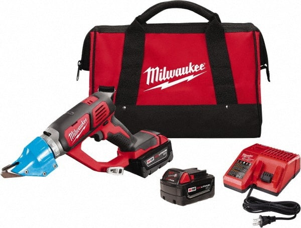 Milwaukee Tool - 3,000 SPM, 18 Volt, Inline Handle, Handheld Cordless Shear - Exact Tooling